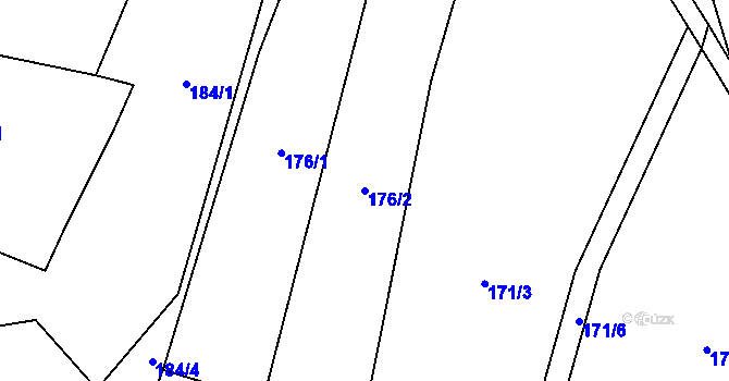 Parcela st. 176/2 v KÚ Nejdek u Hranic, Katastrální mapa