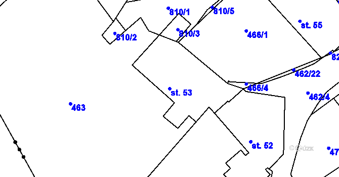 Parcela st. 53 v KÚ Klouzovy u Chotěboře, Katastrální mapa