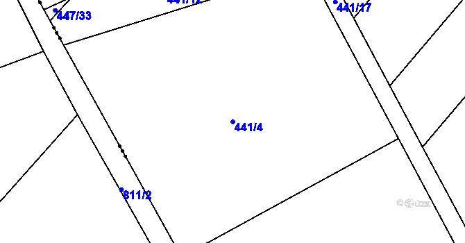 Parcela st. 441/4 v KÚ Klouzovy u Chotěboře, Katastrální mapa