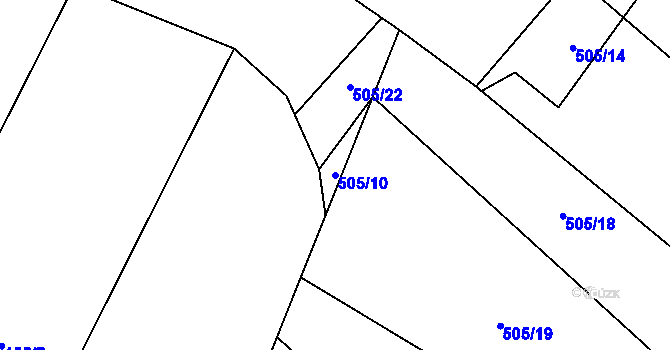 Parcela st. 505/10 v KÚ Klouzovy u Chotěboře, Katastrální mapa