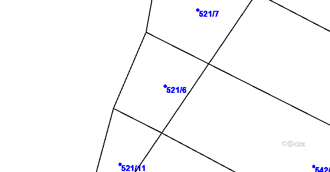 Parcela st. 521/6 v KÚ Klouzovy u Chotěboře, Katastrální mapa