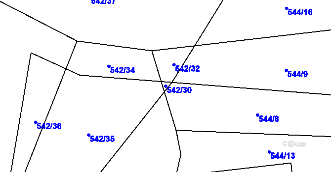 Parcela st. 542/30 v KÚ Klouzovy u Chotěboře, Katastrální mapa
