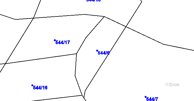 Parcela st. 544/6 v KÚ Klouzovy u Chotěboře, Katastrální mapa