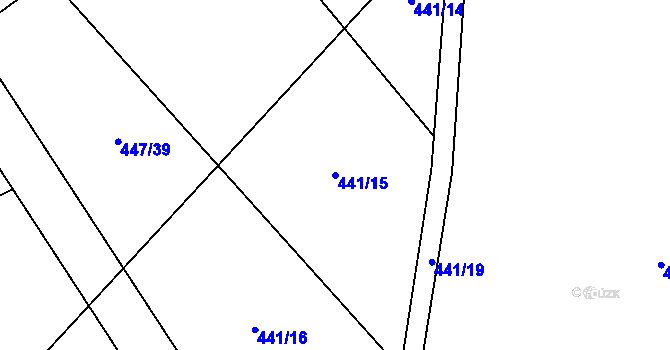 Parcela st. 441/15 v KÚ Klouzovy u Chotěboře, Katastrální mapa