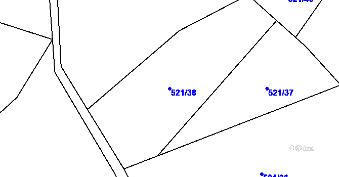 Parcela st. 521/38 v KÚ Klouzovy u Chotěboře, Katastrální mapa