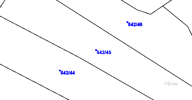 Parcela st. 542/45 v KÚ Klouzovy u Chotěboře, Katastrální mapa
