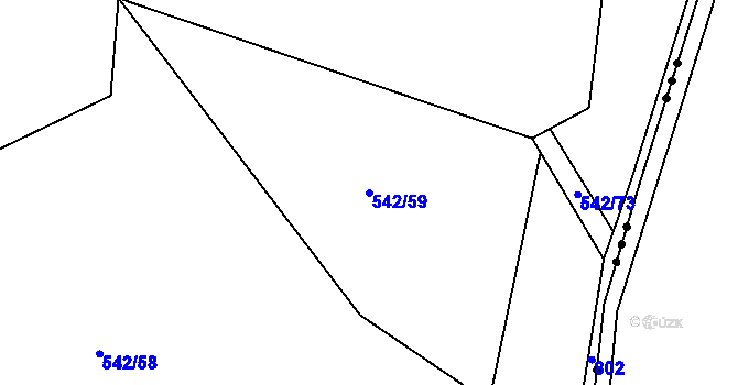 Parcela st. 542/59 v KÚ Klouzovy u Chotěboře, Katastrální mapa