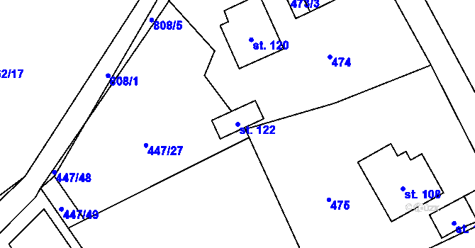 Parcela st. 122 v KÚ Klouzovy u Chotěboře, Katastrální mapa