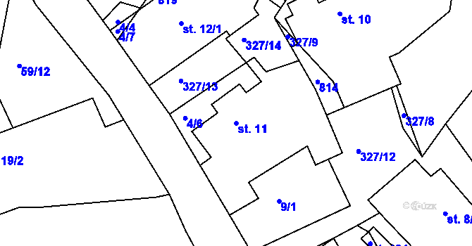 Parcela st. 11 v KÚ Nejepín, Katastrální mapa