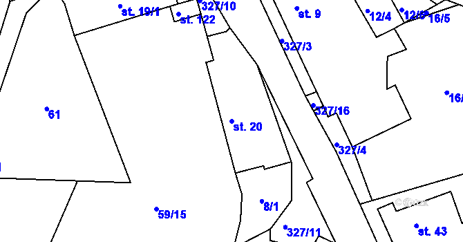 Parcela st. 20 v KÚ Nejepín, Katastrální mapa
