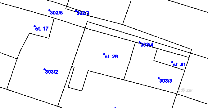 Parcela st. 29 v KÚ Lhotka u Nekmíře, Katastrální mapa