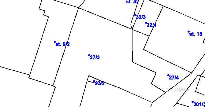 Parcela st. 27 v KÚ Lhotka u Nekmíře, Katastrální mapa