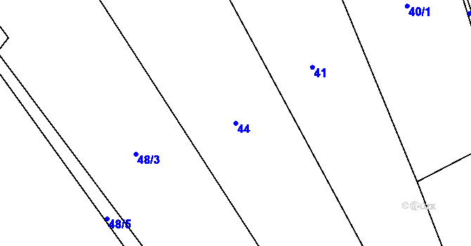 Parcela st. 44 v KÚ Lhotka u Nekmíře, Katastrální mapa