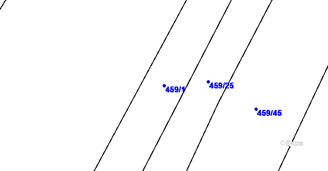 Parcela st. 459/1 v KÚ Lhotka u Nekmíře, Katastrální mapa