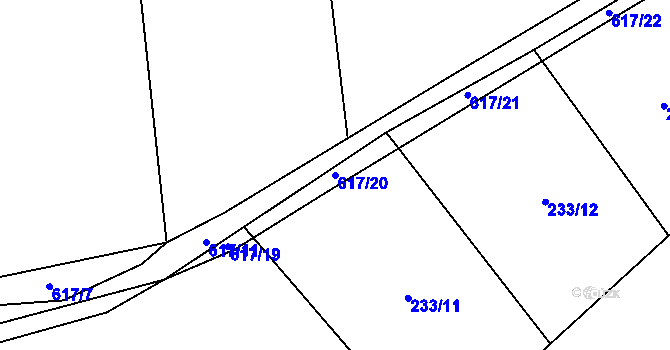 Parcela st. 617/20 v KÚ Lhotka u Nekmíře, Katastrální mapa