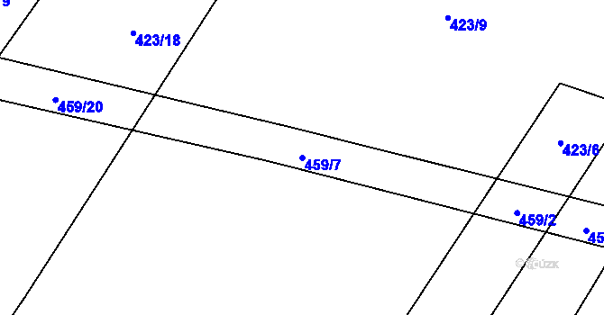 Parcela st. 459/7 v KÚ Lhotka u Nekmíře, Katastrální mapa