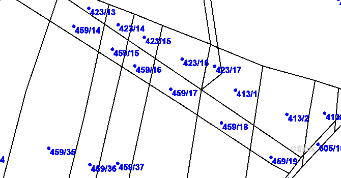 Parcela st. 459/17 v KÚ Lhotka u Nekmíře, Katastrální mapa