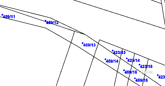 Parcela st. 459/13 v KÚ Lhotka u Nekmíře, Katastrální mapa