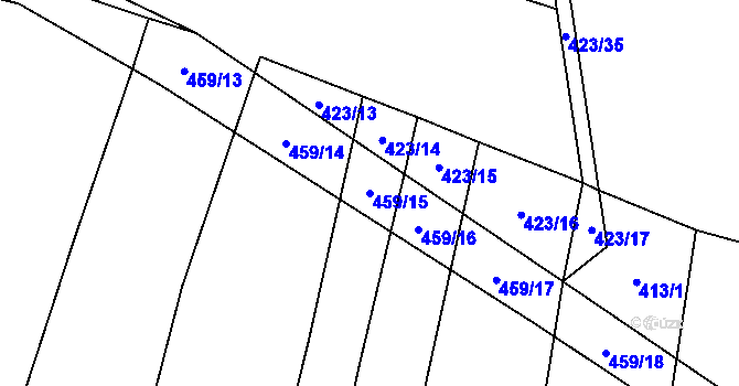 Parcela st. 459/15 v KÚ Lhotka u Nekmíře, Katastrální mapa