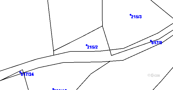 Parcela st. 215/2 v KÚ Lhotka u Nekmíře, Katastrální mapa