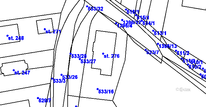 Parcela st. 276 v KÚ Nekmíř, Katastrální mapa