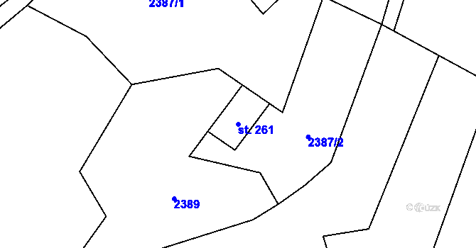 Parcela st. 261 v KÚ Nekoř, Katastrální mapa