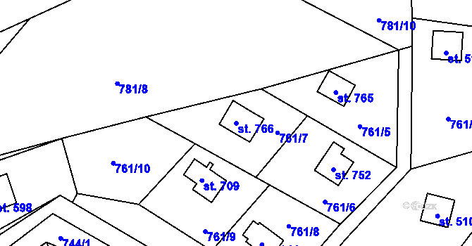 Parcela st. 766 v KÚ Nekoř, Katastrální mapa