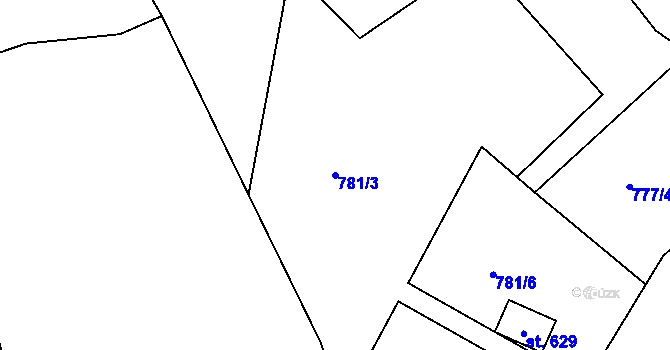 Parcela st. 781/3 v KÚ Nekoř, Katastrální mapa