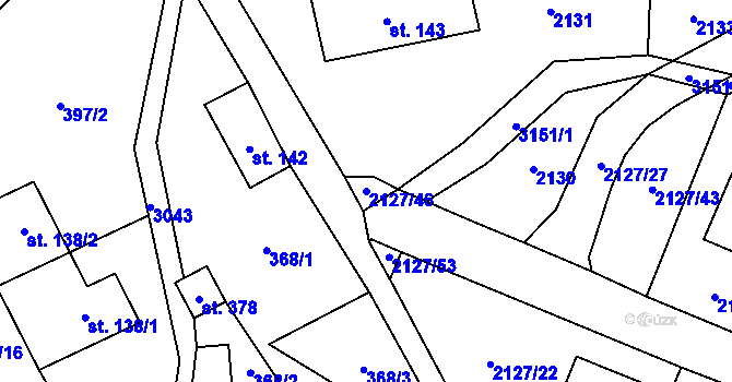 Parcela st. 2127/46 v KÚ Nekoř, Katastrální mapa