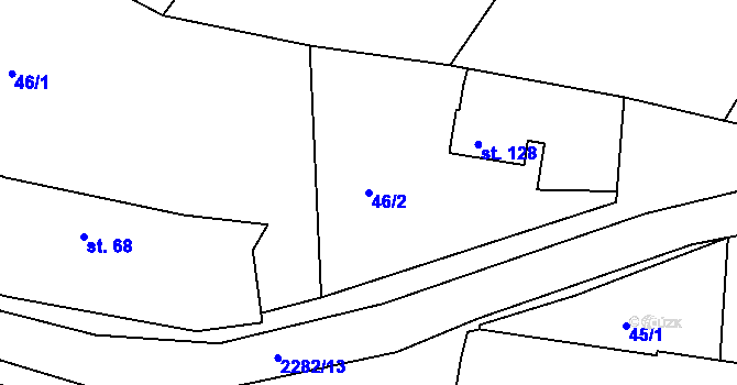 Parcela st. 46/2 v KÚ Nekvasovy, Katastrální mapa
