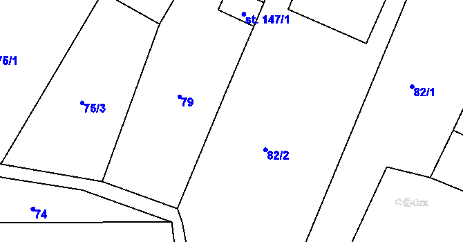 Parcela st. 82/3 v KÚ Nekvasovy, Katastrální mapa