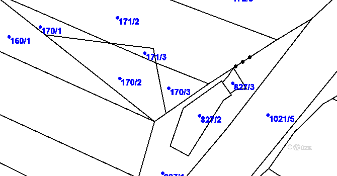 Parcela st. 170/3 v KÚ Nekvasovy, Katastrální mapa