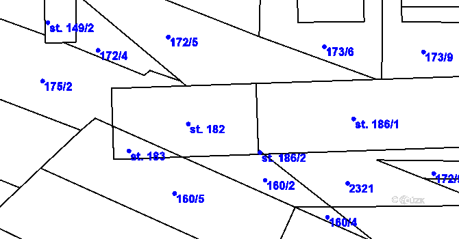 Parcela st. 171/1 v KÚ Nekvasovy, Katastrální mapa
