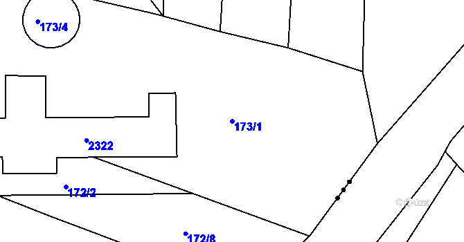 Parcela st. 173/1 v KÚ Nekvasovy, Katastrální mapa