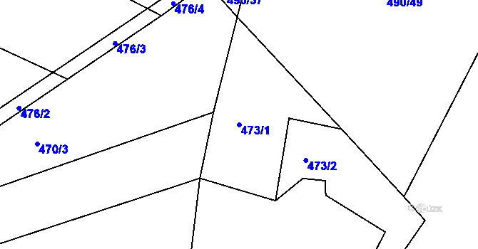 Parcela st. 473/1 v KÚ Nekvasovy, Katastrální mapa
