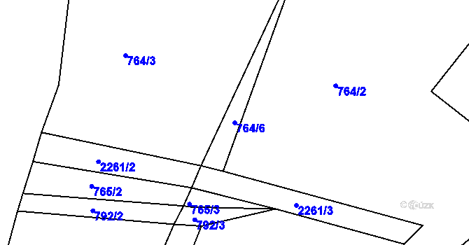 Parcela st. 764/6 v KÚ Nekvasovy, Katastrální mapa