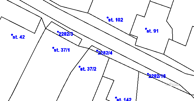 Parcela st. 2282/4 v KÚ Nekvasovy, Katastrální mapa