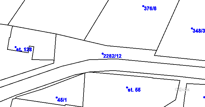 Parcela st. 2282/12 v KÚ Nekvasovy, Katastrální mapa