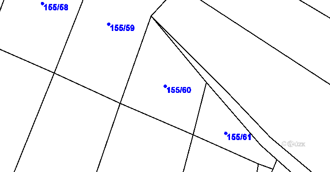 Parcela st. 155/60 v KÚ Nekvasovy, Katastrální mapa