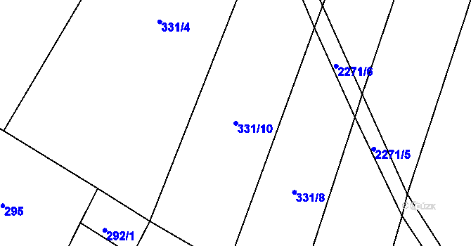 Parcela st. 331/10 v KÚ Nekvasovy, Katastrální mapa