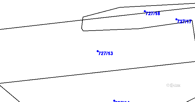 Parcela st. 727/13 v KÚ Nekvasovy, Katastrální mapa