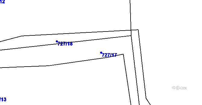 Parcela st. 727/17 v KÚ Nekvasovy, Katastrální mapa