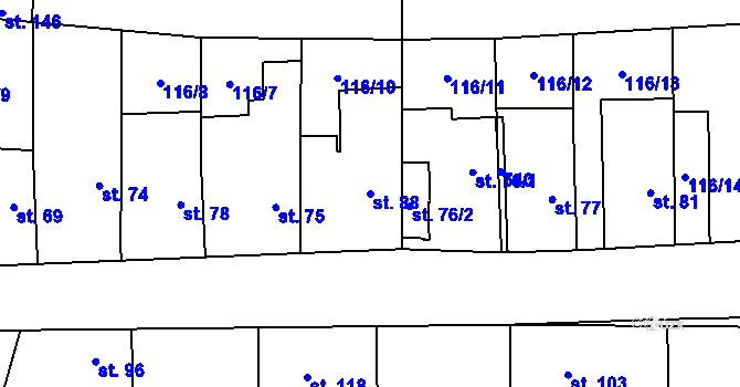 Parcela st. 88 v KÚ Lešany u Nelahozevsi, Katastrální mapa