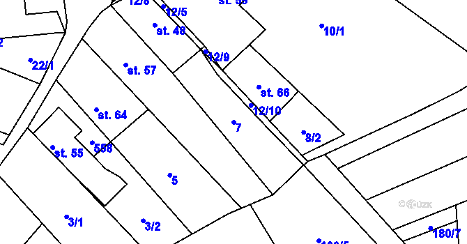 Parcela st. 7 v KÚ Lešany u Nelahozevsi, Katastrální mapa