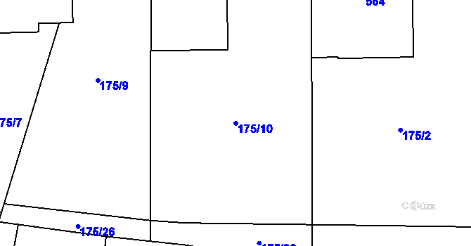 Parcela st. 175/10 v KÚ Lešany u Nelahozevsi, Katastrální mapa
