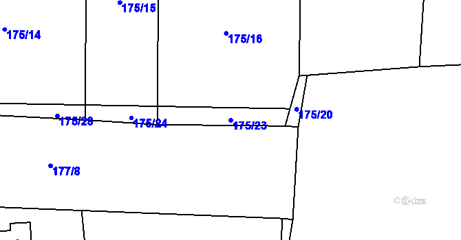 Parcela st. 175/23 v KÚ Lešany u Nelahozevsi, Katastrální mapa