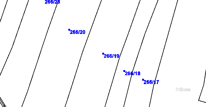 Parcela st. 266/19 v KÚ Lešany u Nelahozevsi, Katastrální mapa