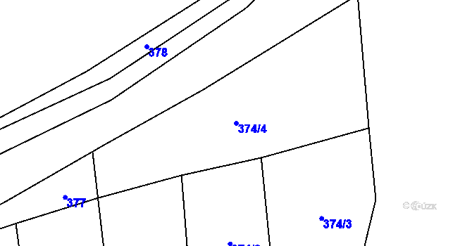 Parcela st. 374/4 v KÚ Lešany u Nelahozevsi, Katastrální mapa