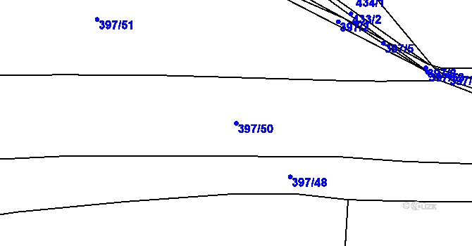 Parcela st. 397/50 v KÚ Lešany u Nelahozevsi, Katastrální mapa