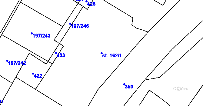 Parcela st. 162/1 v KÚ Nelahozeves, Katastrální mapa